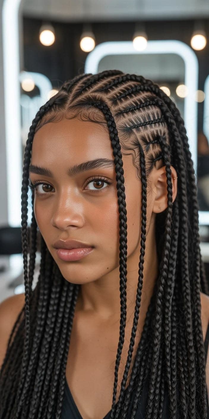 Box braids élégantes
